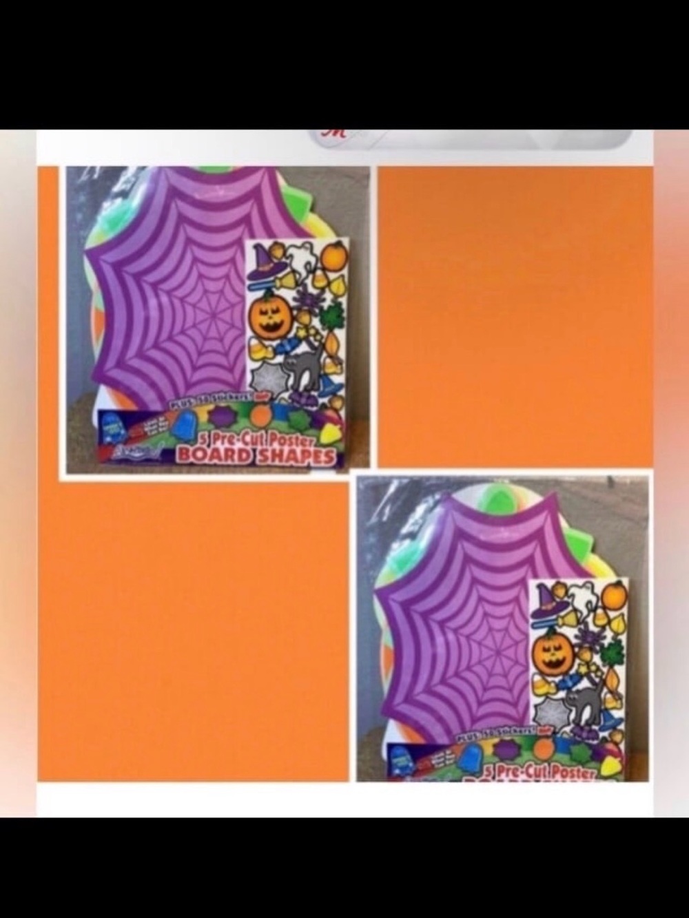 New Art Skills Halloween 5pc Pre-Cut Poster Board Shapes 
 LOT OF TWO